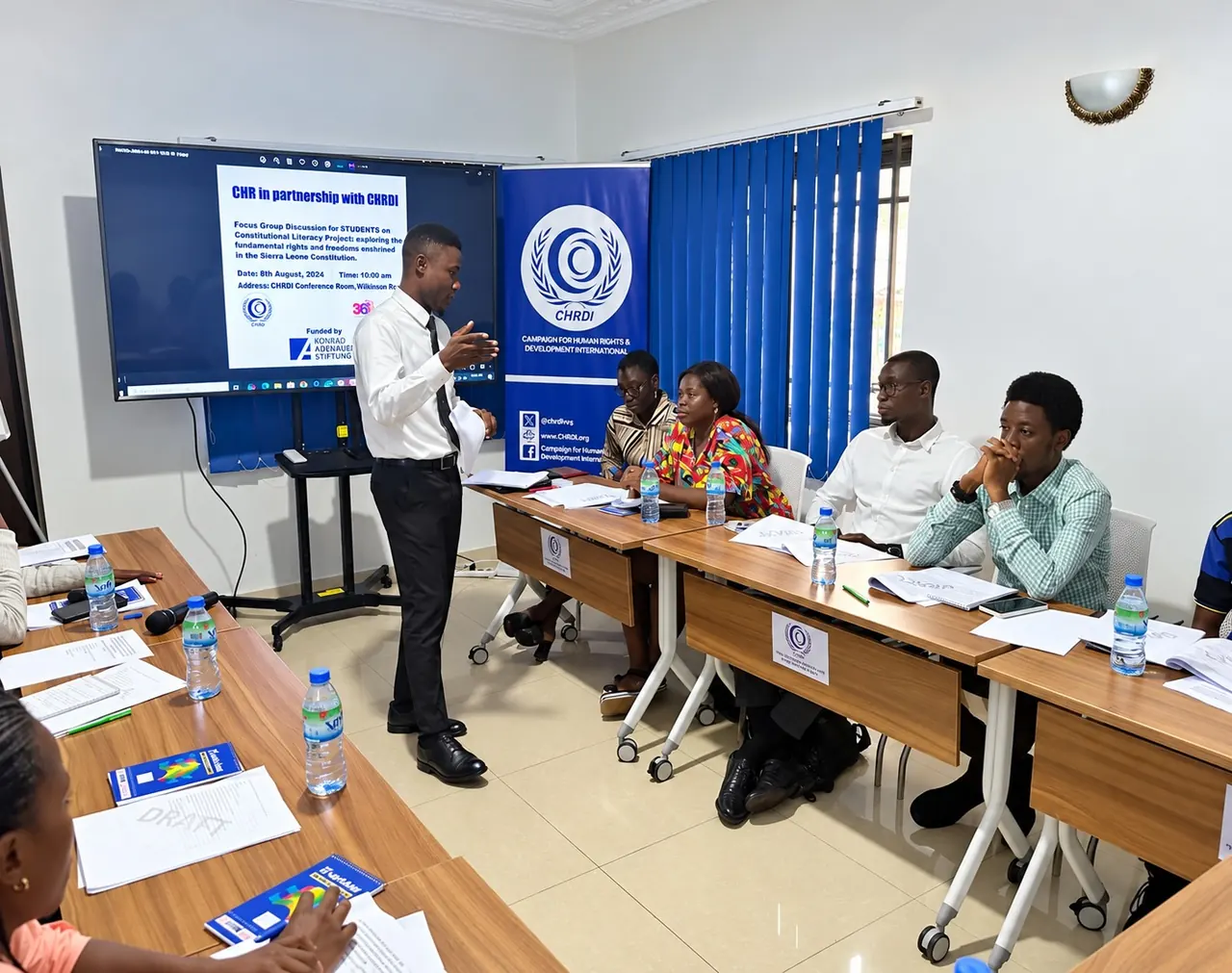 Participants in a constitutional literacy discussion at CHRDI